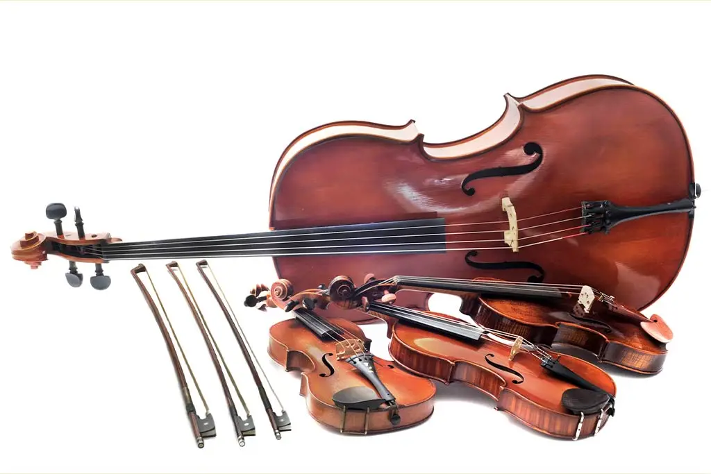 A cello and three violins