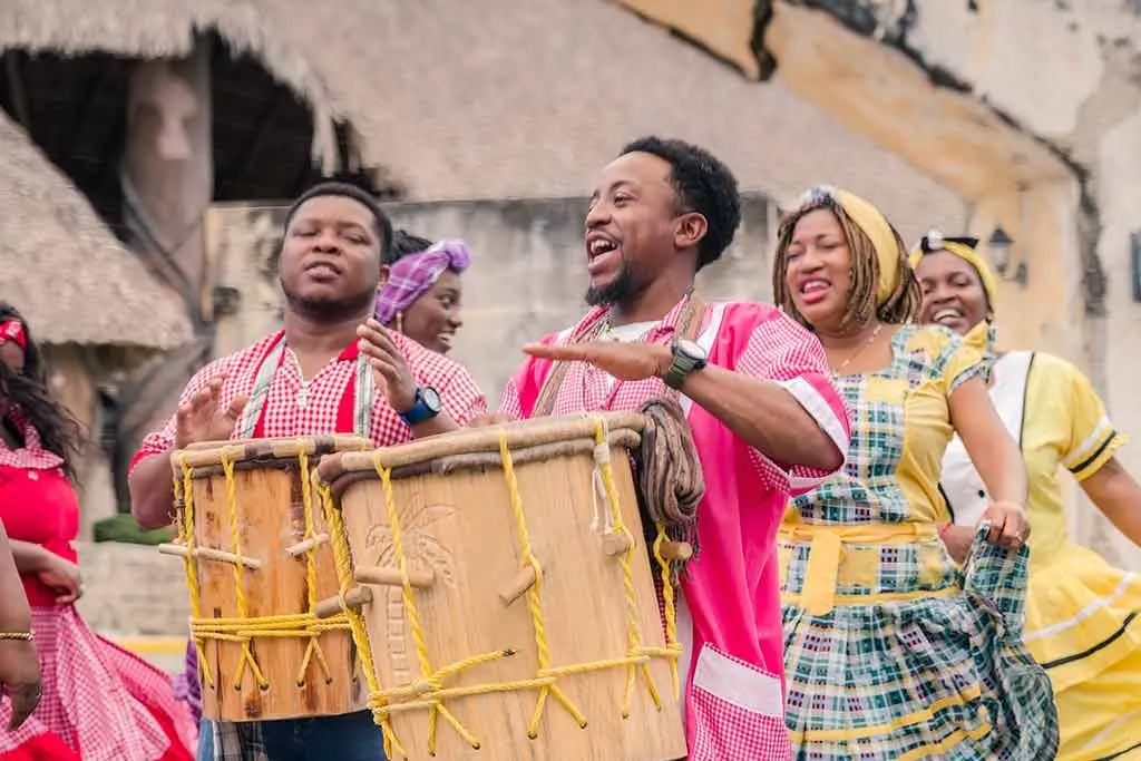 Africans singing and dancing
