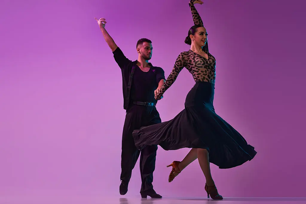 Couple dancing salsa