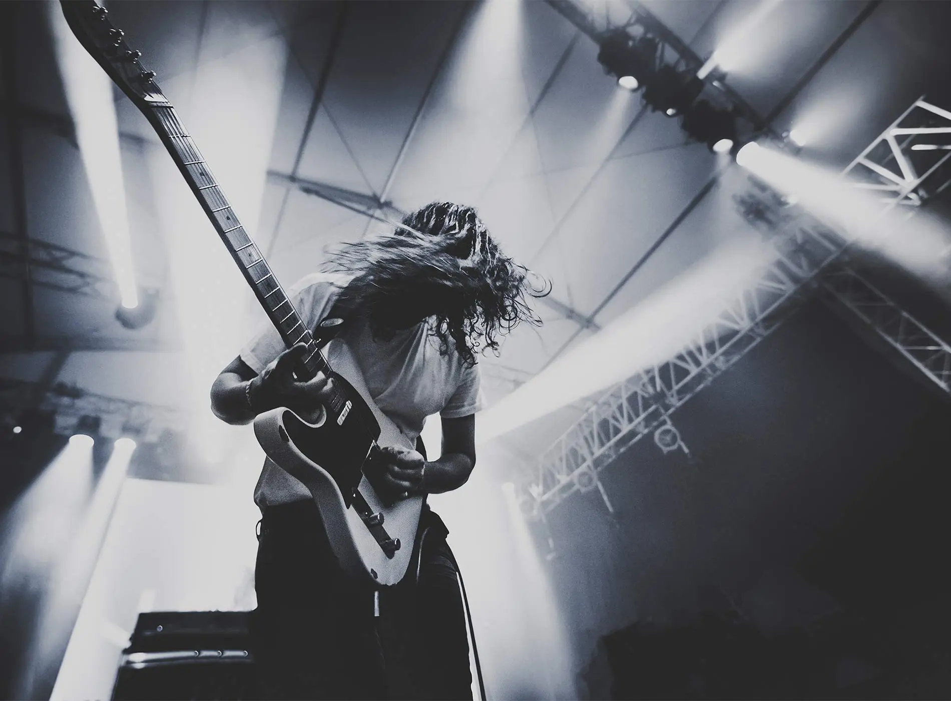 Guitarist performing on stage