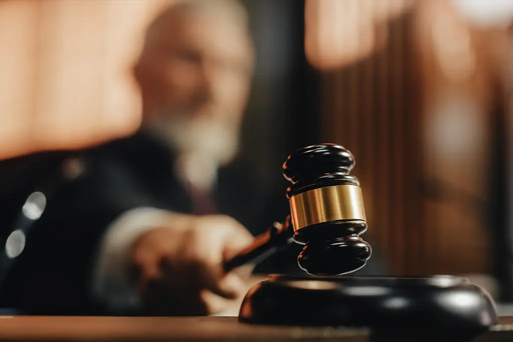 Judge holding a gavel