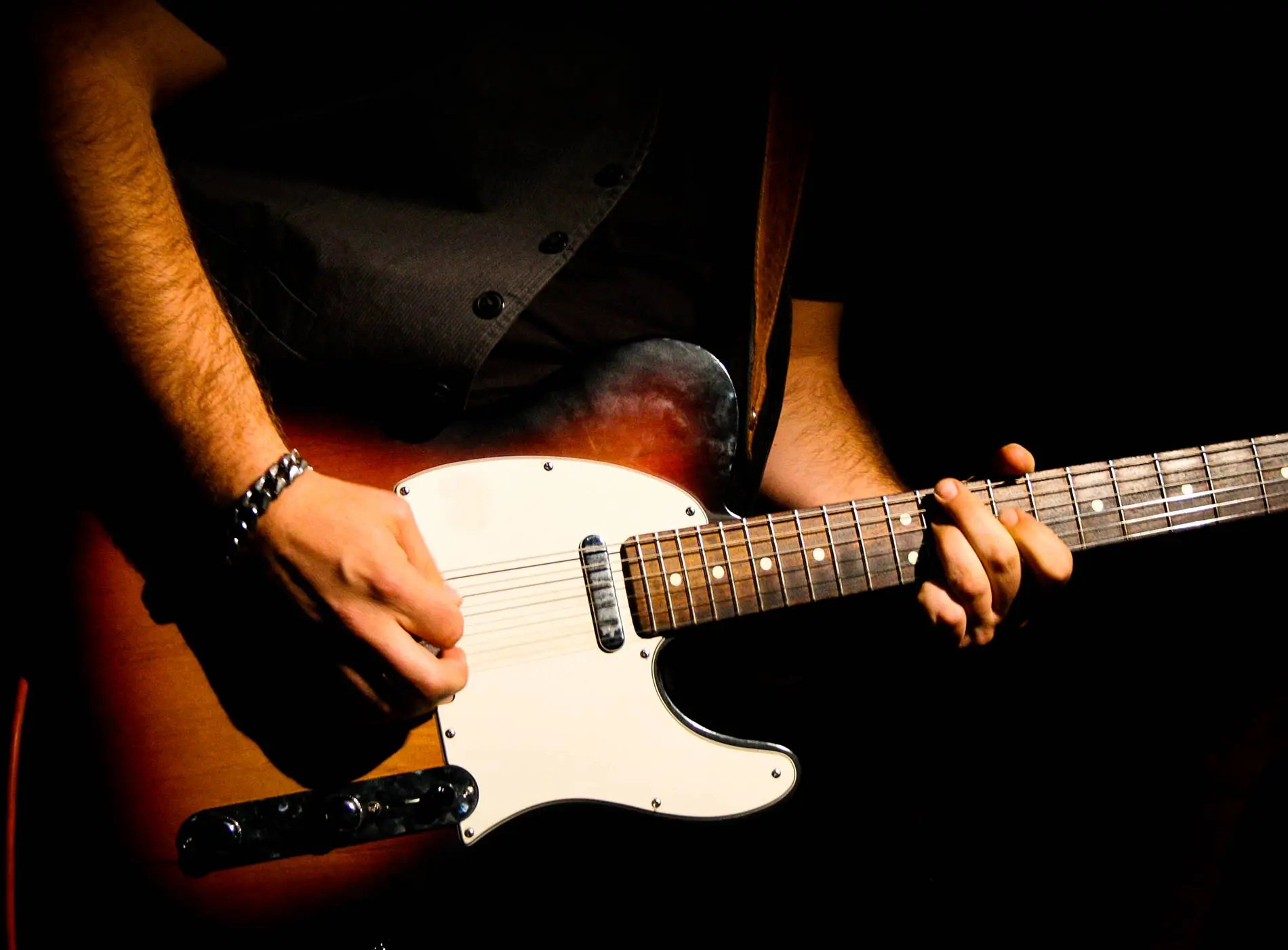 Man playing electric guitar