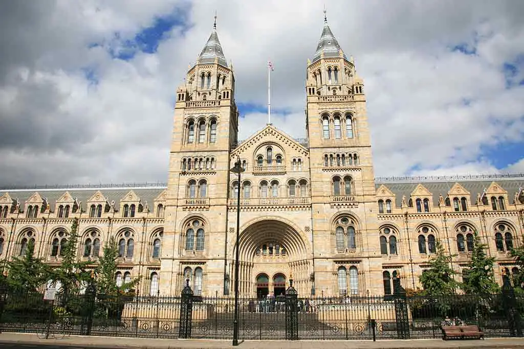 Natural History Museum facade with twin towers